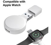 Cargador para Apple Watch Base de Carga por Inducción Inalámbrica Compacto Portátil Cargador Magnético para Apple Watch Carga Rápida USB Tipo C Interfaces Duales blanco