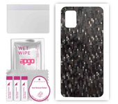 apgo Protective Skin Sticker for the back compatible with Samsung Galaxy A51 5G, Wrap Film, Foil, Vinyl - Pattern Carbon Black Pixel