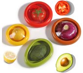 4 recipientes reutilizables para guardar cebollas, aguacates y tomates, ideales para el refrigerador, ideales para ajo, cebolla, limón y papa.