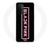 Coque pour Oppo A74 5G Blackpink Logo Rose Fond Noir
