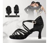 Mujer Tango Salón Latino Vals Baile Niñas Zapatos de Fiesta Tacón Alto 7CM 34 negro