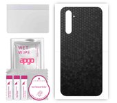 apgo Protective Skin Sticker for the back compatible with Realme 6 Pro, Wrap Film, Foil, Vinyl - Pattern Black Honeycomb
