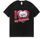 Camiseta con estampado Jujutsu Kaisen Gojo Satoru I Love Boyfrirnd, Camiseta de algodón 100% de verano, camiseta de manga corta con cuello redondo, ropa de calle Unisex/mujer 2XL
