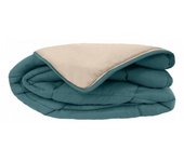Couette chaude Bicolore Gamme Microfibre  Cocoon Non feu  Toison d'or - cocoon Bleu Paon Galet - 200 x 200 cm pour lit en 120 cm