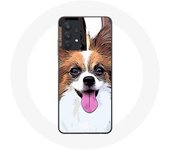 Coque pour Samsung Galaxy A32 5G Épagneul nain continental papillon Chiot Blanc et marron