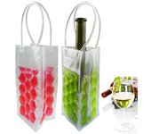 Enfriador de botellas de vino, bolsa para congelador de hielo, bolsa de refrigeración, soporte para cerveza azul