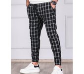 Pantalones de hombre con estampado de cuadros a juego, cordón, cintura elástica, bolsillos con banda en el tobillo, cintura media, pantalones deportivos transpirables informales suaves para correr XXXL negro