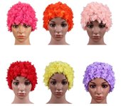 1 Uds. Gorro de natación tridimensional con pétalos de flores para mujer, gorro de natación Floral Vintage, flor