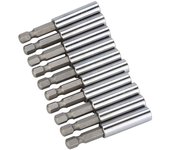 (nikita) 10x Portapuntas de Destornillador de Impacto Magnético Hex Shockwave para DeWalt Makita Bosch One Size gris