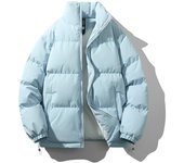Chaqueta de plumón de algodón para hombre y mujer, cuello alto, abrigo grueso, marca de moda de invierno, chaqueta de algodón suelta, abrigo resistente al frío y cálido S