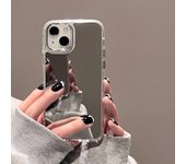 Funda de lujo con espejo de maquillaje chapado para iPhone 11, funda para iPhone 13, 14, 12, 15 Pro Max, XS, XR, X, a prueba de golpes, cubierta plateada For iPhone 13 Pro