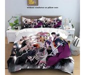 Juego de ropa de cama Kamado Nezuko Demon Slayer, funda de edredón, colcha, funda de almohada, tamaño king, queen, matrimonial, individual, regalo para niños y adolescentes EU single(135x200cm)
