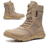Zapatos Botas de combate transpirables de verano para hombres y mujeres Botas tácticas con cremallera lateral Fanáticos militares ligeros para exteriores Botas altas 35