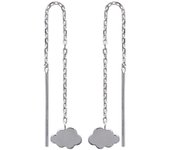 Les Trésors De Lily [N3392] - Boucles Argent 'Nuage' argenté (rhodié) - 7x5 mm plata