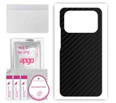 apgo Protective Skin Sticker for the back compatible with Xiaomi Mi 11 Ultra, Wrap Film, Foil, Vinyl - Pattern Carbon Black