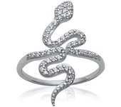 Bague Argent 'Tentation' Blanc argenté (rhodié) - 27 mm 52
