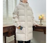 Chaqueta de plumón de invierno para hombre, mediana y larga, deportiva y de ocio, con capucha para mantener el calor. M negro