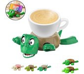 Posavasos de tortuga, posavasos de tortuga gritona con ojos móviles, soporte para tazas antiescaldaduras y resistente al calor, tapete para taza de tortuga de dibujos animados resistente al calor verde oscuro