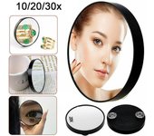 Espejo de aumento de forma redonda 10/20/30x para eliminar los poros del acné espejo cosmético espejo de maquillaje para mujer 10X negro
