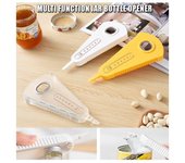 Abridor de botellas/latas/tarros multifunción creativo, portátil, para exteriores, EDC, hogar, cocina, fiesta, bar. blanco