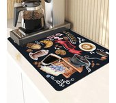 Estera absorbente para cafetera, tapete para secar platos, tapete de mesa antideslizante multiusos de larga duración para encimera de cocina casera B