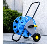 Carro de carrete de manguera de jardín con ruedas, carrito de carrete de manguera Industrial, portátil, ligero y resistente, para exteriores azul