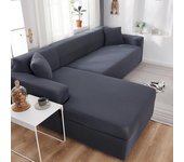 Fundas de sofá esquinero lisas para sala de estar, funda de sofá elástica de LICRA, fundas elásticas en forma de L, necesita comprar 2 uds. Small( 90-140cm)1pc azul cielo
