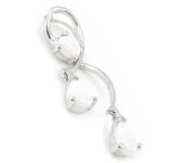 Les Trésors De Lily [I8904] - Pendentif Argent artisanal 'Déesse Opale' blanc argenté (rhodié) - 30x7 mm blanco