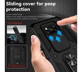 Funda deslizante para Poco X3 Pro, carcasa a prueba de golpes para Xiaomi PocoX3, Poco X3, NFC, Little X 3, soporte para coche, anillo trasero For Poco X3 rojo
