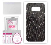 apgo Protective Skin Sticker for the back compatible with Samsung Galaxy S8, Wrap Film, Foil, Vinyl - Pattern Carbon Black Pixel