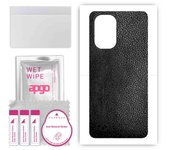 apgo Protective Skin Sticker for the back compatible with Xiaomi Mi 11i, Wrap Film, Foil, Vinyl - Pattern Black Leather