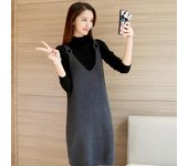 Suéter de Navidad 2019 Otoño Invierno estilo coreano suéteres y jerseys de punto sólido para mujer One Size gris