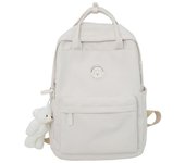 Mochila de mujer Mochila de estudiante Bolso de nailon de color sólido azul