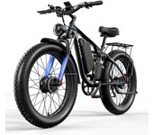 E-BYCCO EB7Pro 2000W Bicicleta eléctrica de doble motor 26 pulgadas 48V23AH Velocidad máxima 55 KM/H negro/azul
