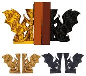 Sujetalibros de dragón realista impreso en 3D, accesorio de estantería para decoración del hogar, la oficina, el escritorio y la sala de estar. Left oro
