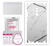 apgo Protective Skin Sticker for the back+sides compatible with Huawei Mate 10 Pro, Full Wrap Film, Foil, Vinyl - Pattern White Marble