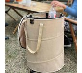 Cubo de basura plegable portátil para exteriores, cubo de basura para acampar, juguete casero, almacenamiento de ropa, patio, jardín, bolsa de basura caduca negro