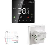 Termostato inteligente para el hogar Pantalla táctil Control de temperatura programable Protección IP20 Auto/Manual WiFi Electric Heating negro