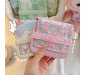 Preciosa bolsa para guardar toallas sanitarias, bolsa portátil para cosméticos, con estampado floral, para viaje, 1 unidad color rosa