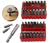 Juego de 33 puntas de destornillador huecas con cargador, puntas hexagonales y de formas especiales para taladro - Kit combinado sólido 33pcs solid screwdriver bits rojo