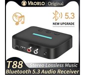 Adaptador receptor de audio USB Bluetooth 5.3, estéreo inalámbrico, música, 3,5 mm AUX R/L RCA, compatible con reproducción de U-Disk para altavoces de escritorio y amplificadores. T88
