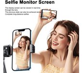 Soporte Magnético Pantalla de Monitor para Selfies Vlog Conexión Inalámbrica Estable Fácil de Usar Universal Pantalla de Monitor para Selfies con Cámara Trasera blanco