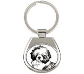 Portuguese Water Dog, Portie, PWD, Water Dog - keychain with a dog, keychain with a print, personalized pendant from the Art-Dog brand plata