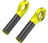 Extremos de manillar de bicicleta de fibra de carbono, manillar de bicicleta de montaña, manillar de vicio amarillo