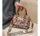 Bolso de lona con diseño de oso de dibujos animados para mujer, bolso bandolera, conjunto completo de bolsos y carteras para mujer, nueva moda
