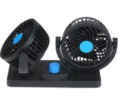 Ventilador USB de doble cabezal de 12V, ventilador de escritorio giratorio de 360 ​​grados, potente ventilador circulador de aire de 6,5 W con 2 velocidades