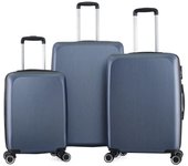 Lot de 3 valises Extensible Rigide Trolley Polycarbonate - LYS Paris 379-3 - Bleu