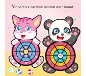 Diana pegajosa de dibujos animados, tablero de animales, bolas, dardo, juego de interacción para padres y niños, juguete E