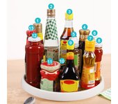 Organizador giratorio de 360 grados con diseño antideslizante, gran capacidad, estante para especias de cocina multiusos S