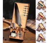 Pluma antigua de caligrafía, pluma para escribir, juego de tinta para escribir, caja de regalo de papelería rojo vino